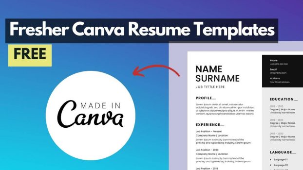 free fresher canva resume templates list