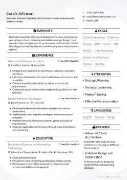 Associate Software Architect Resume template