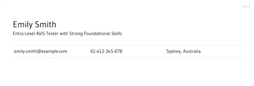 aws-testing-resume-headline-example