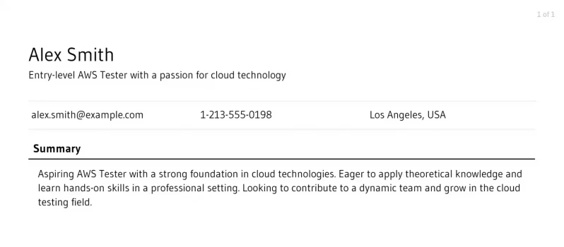 aws-testing-resume-objective-example