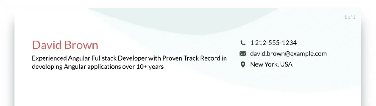 experienced angular fullstack developer resume headline examples