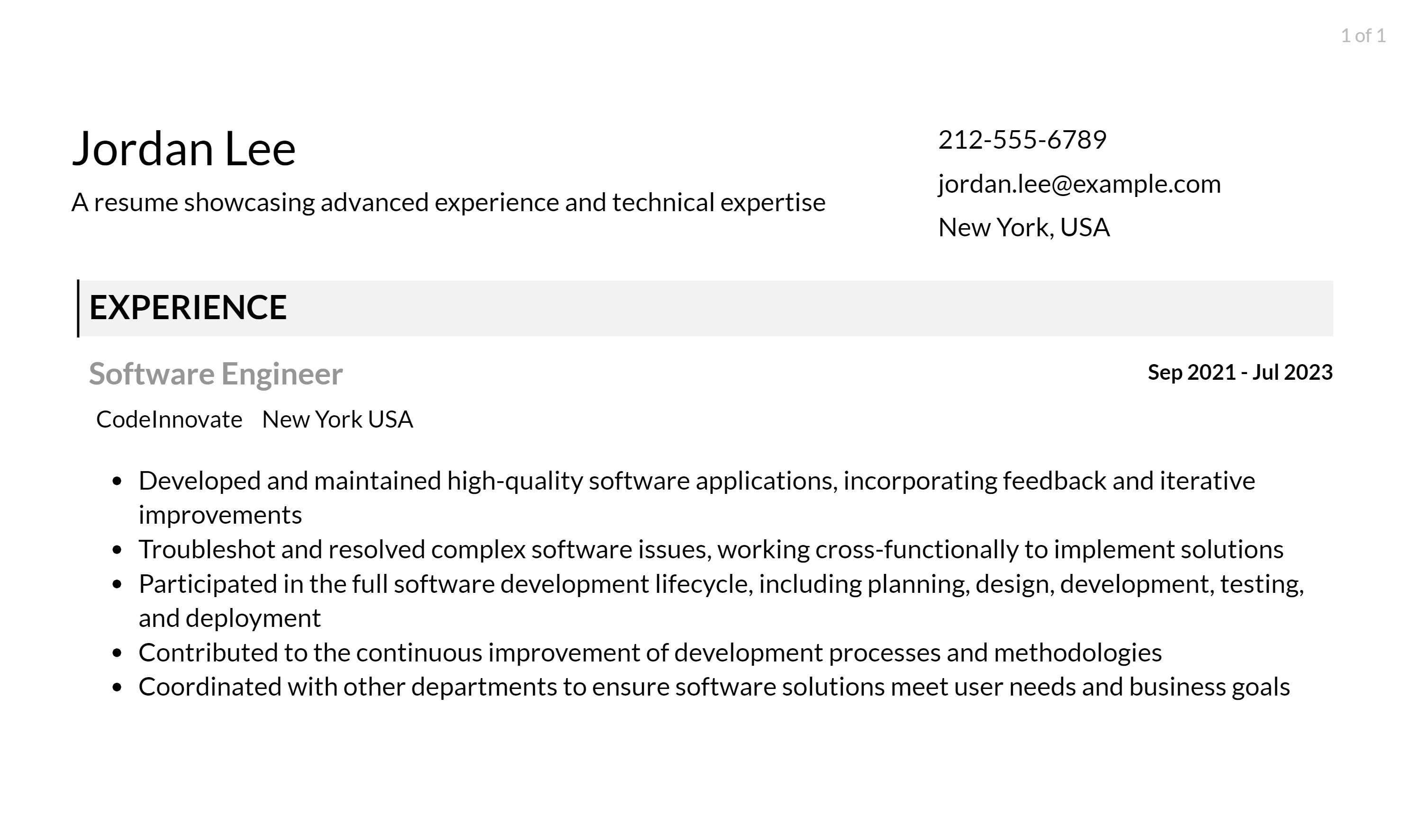 associate software engineer resume responsibilities