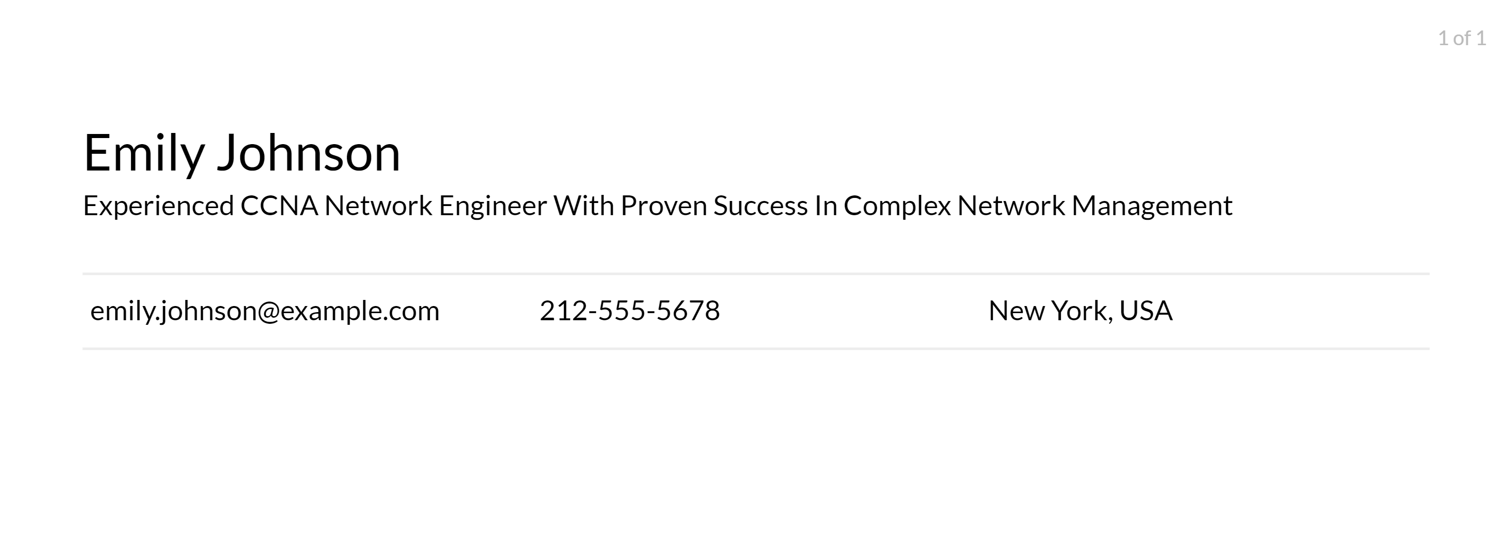 ccna network engineer resume headlines