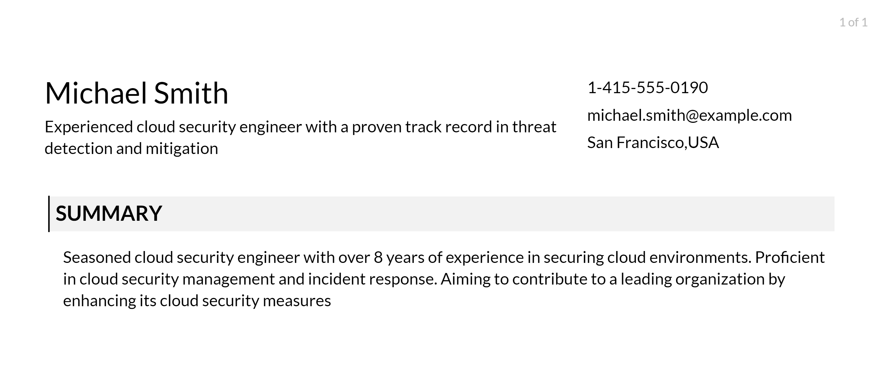 cloud security engineer objective