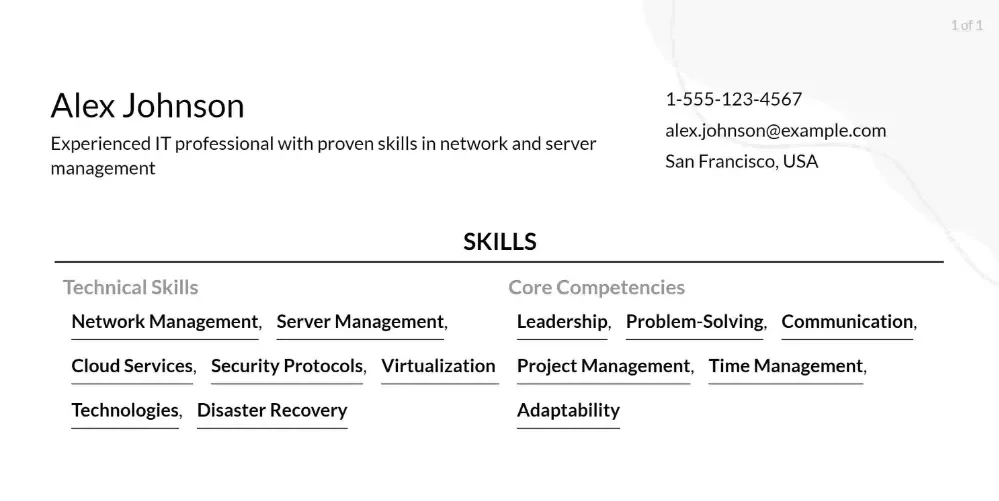 it infrastructure manager skills