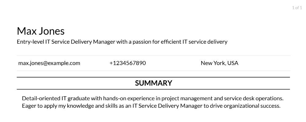 IT Service Delivery Manager