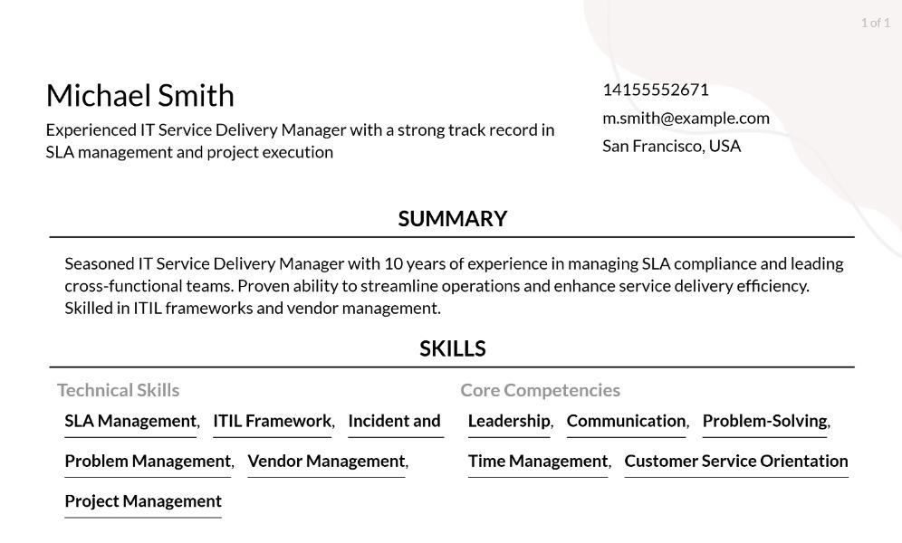 IT Service Delivery Manager