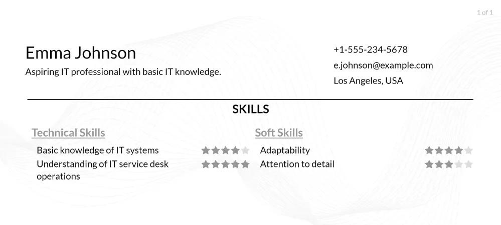 it service manager resume skills