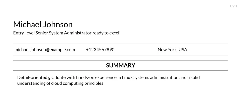 senior system administrator resume objective