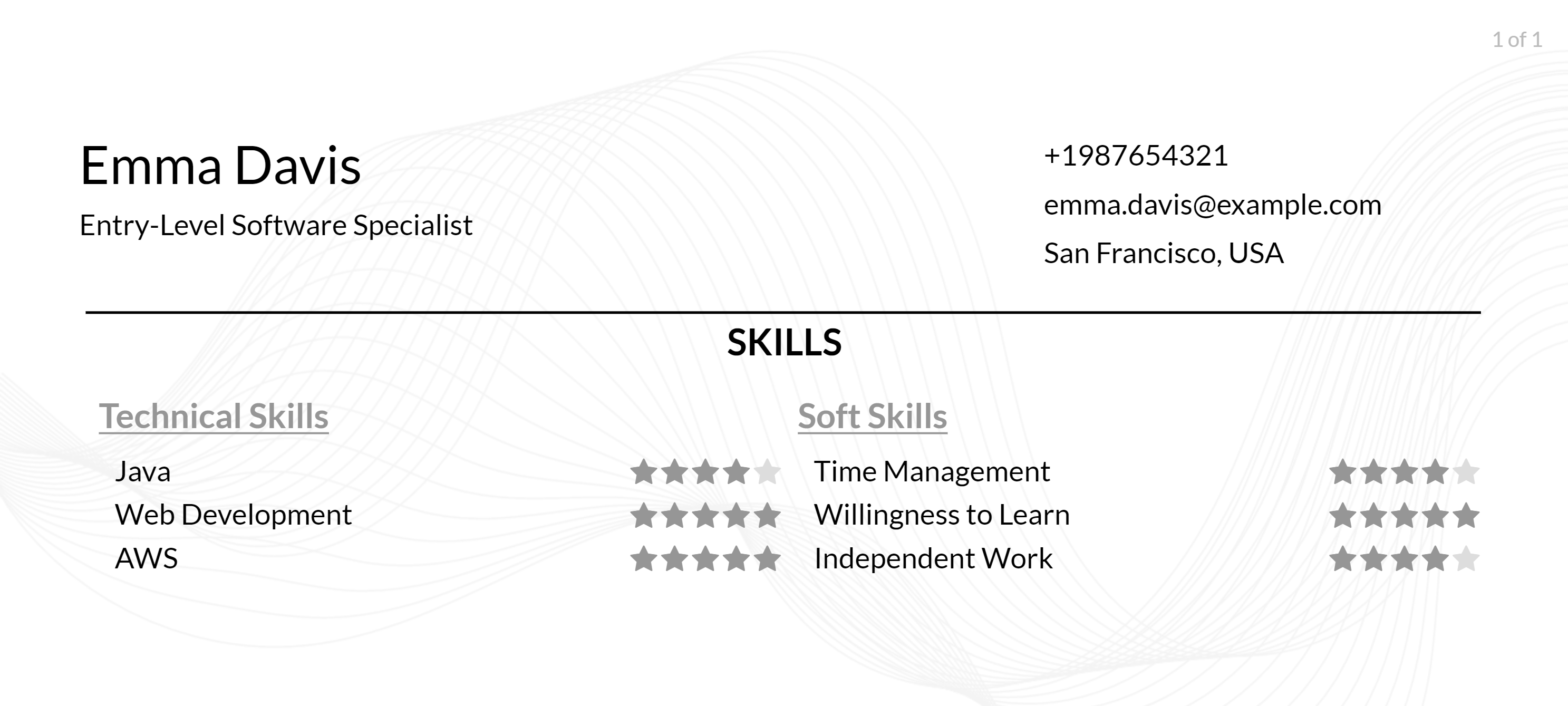 software specialist resume skills