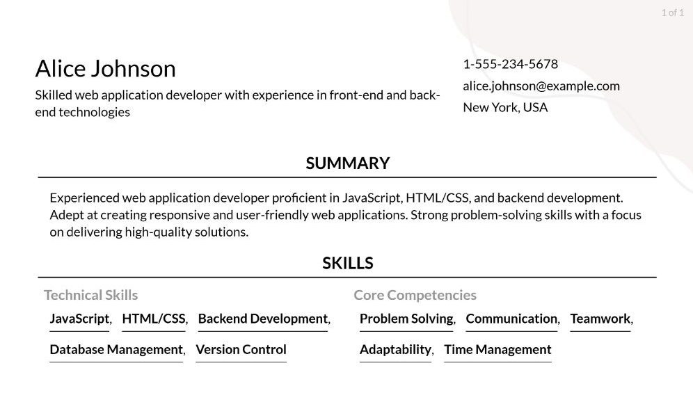 Web Application Developer