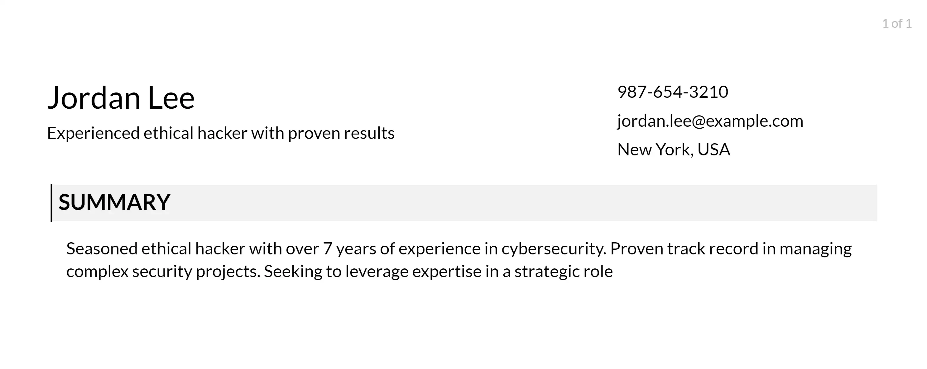 ethical hacker resume objective