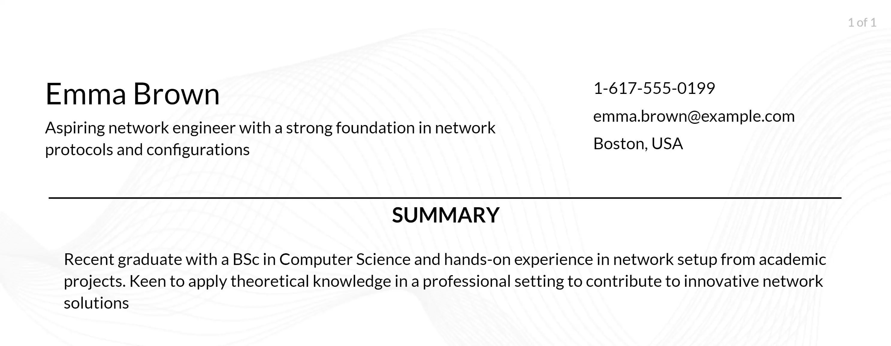 junior network engineer objective