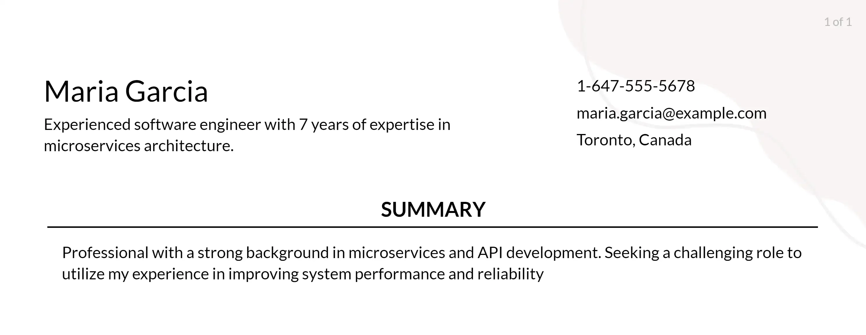 microservices resume objective