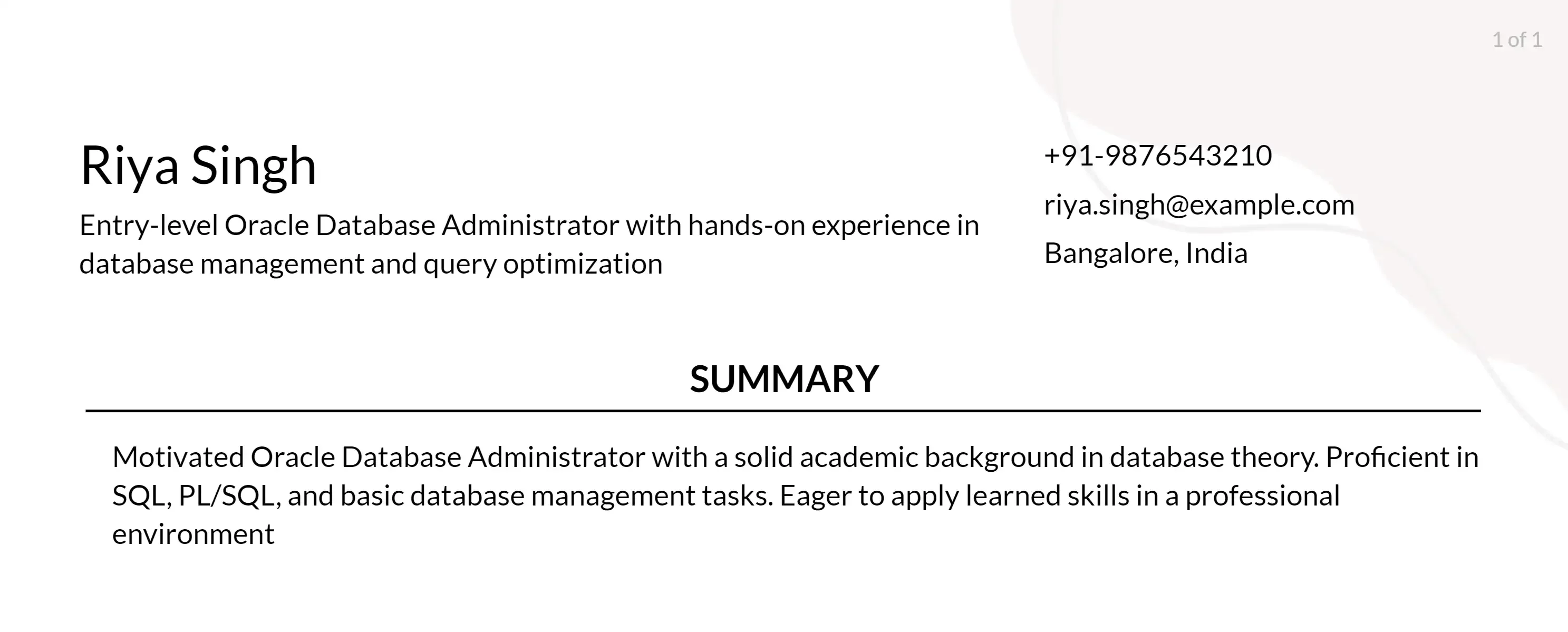 oracle database administrator objective