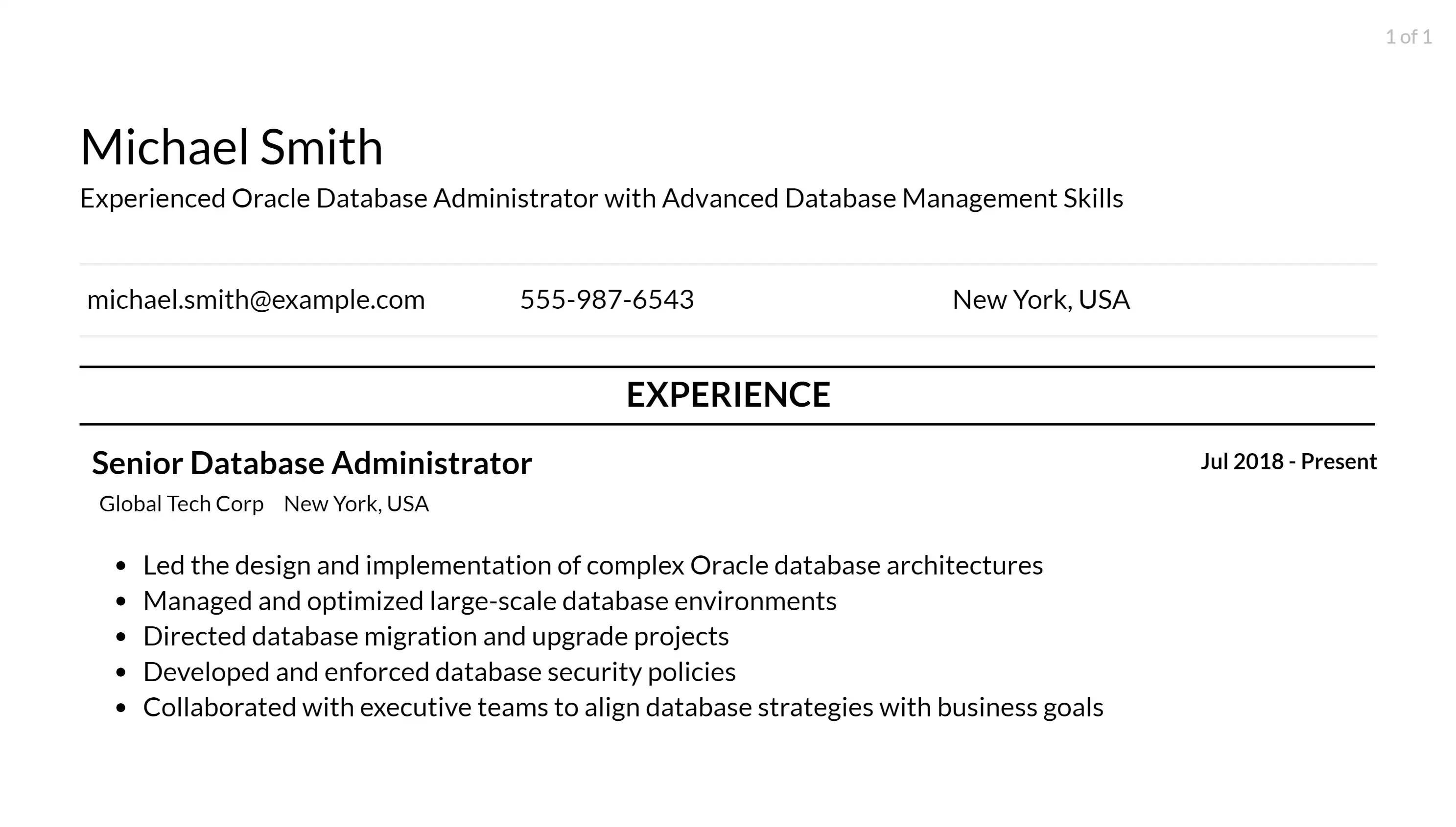 oracle database administrator responsibilities