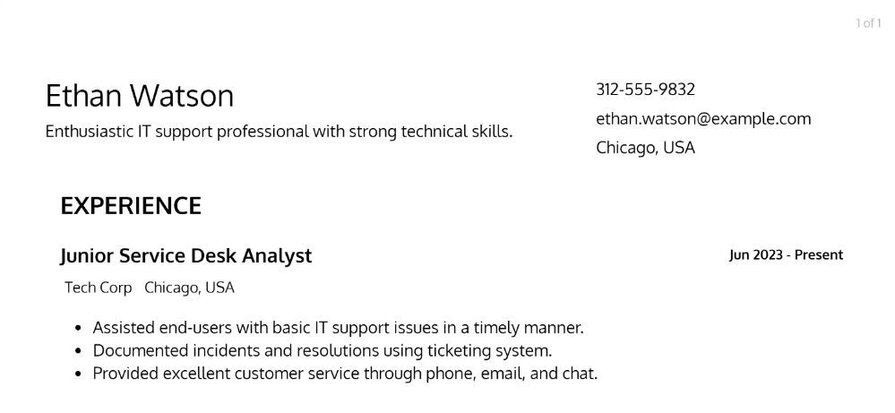 Service Desk Analyst