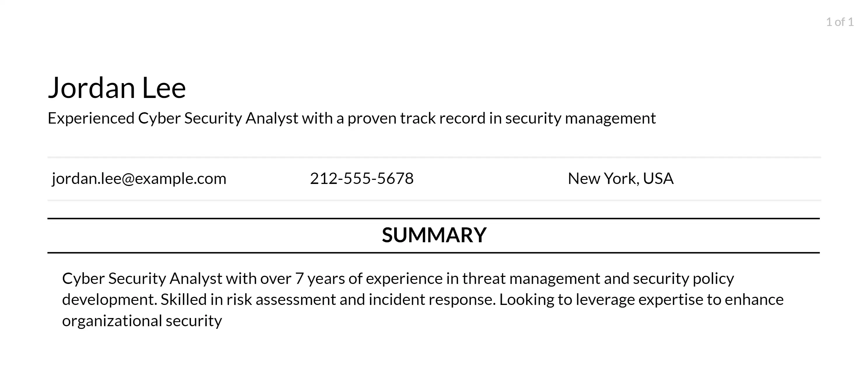 cyber security analyst resume objective