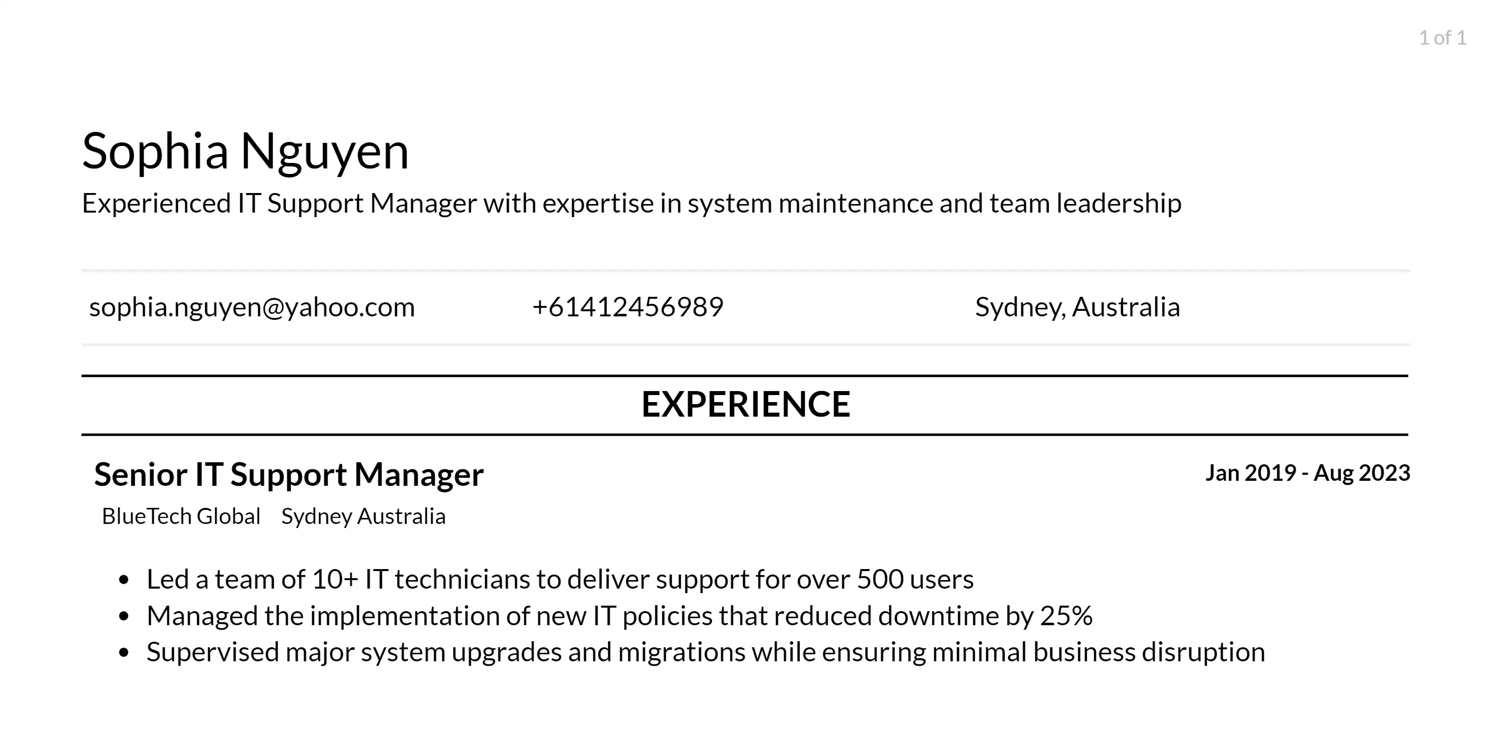 it support manager responsibilities