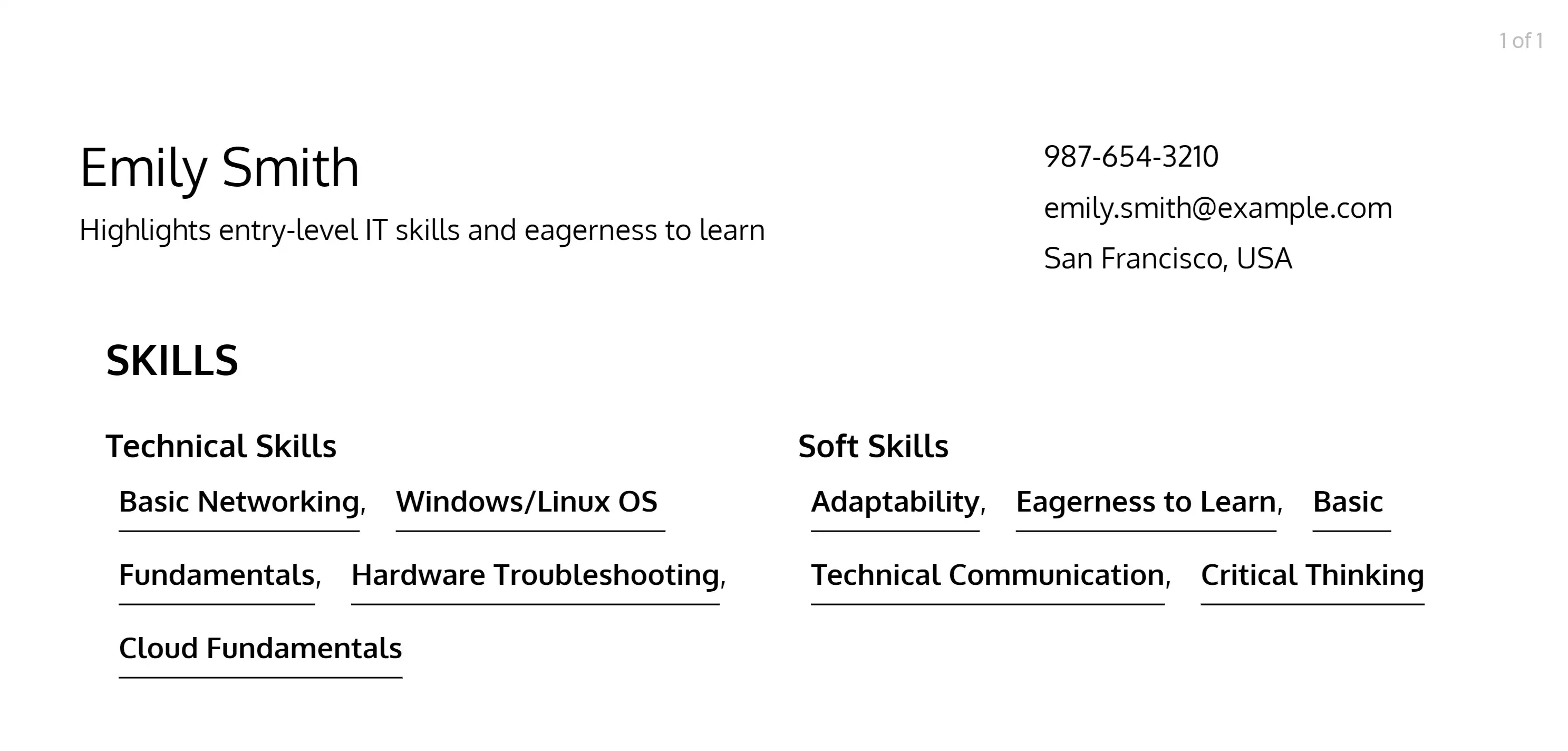 it system administrator resume skills