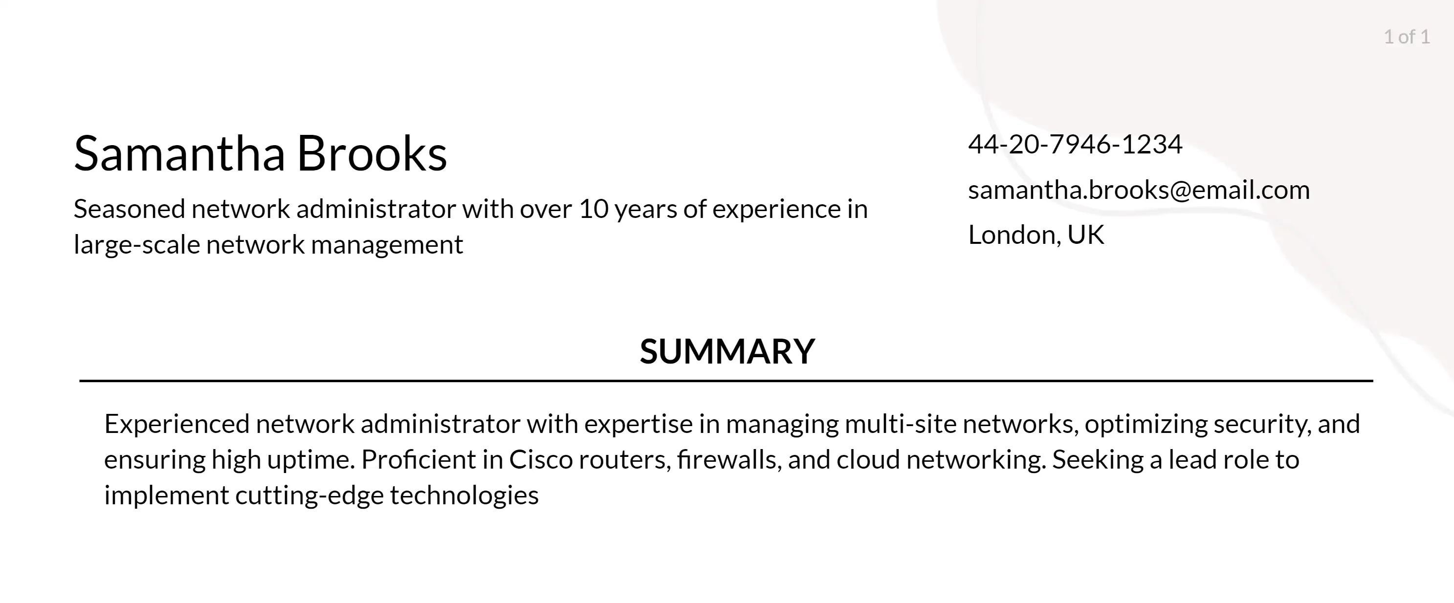 network administrator resume objective