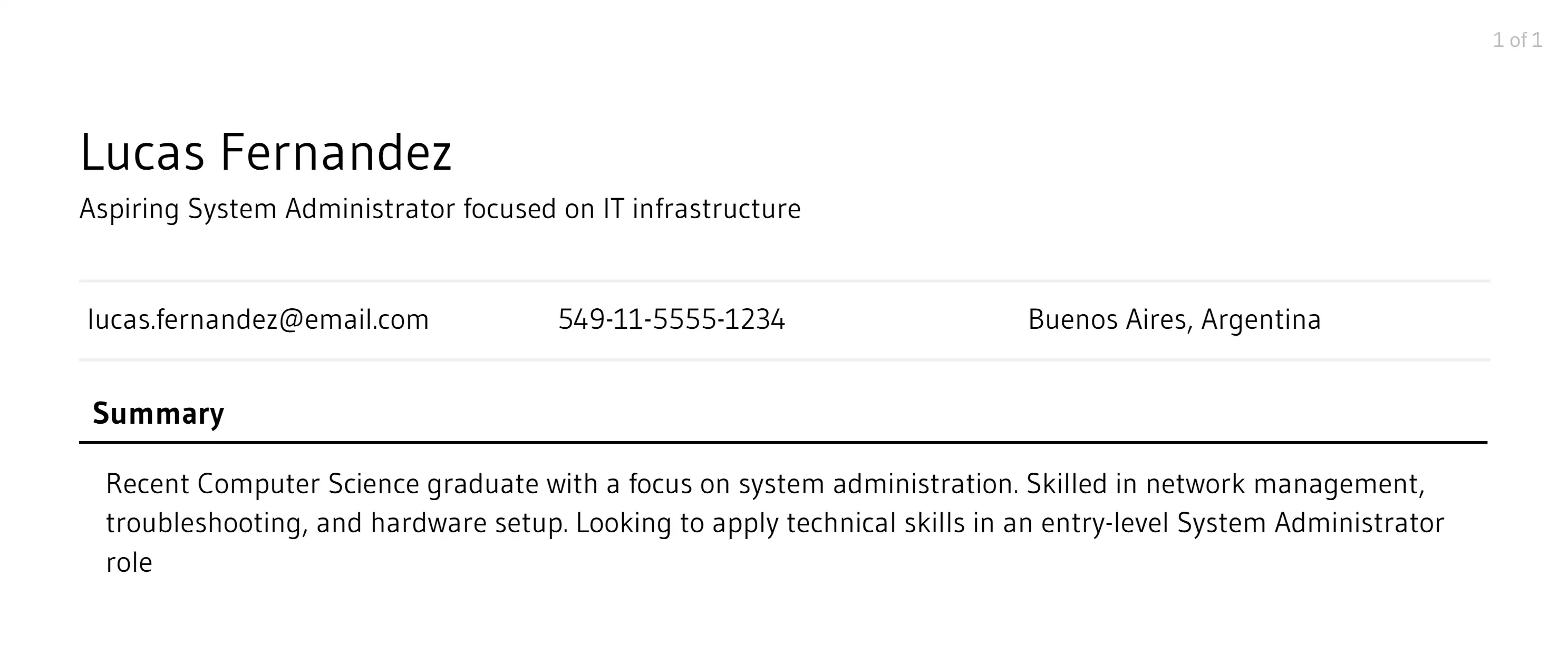 system administrator resume objective