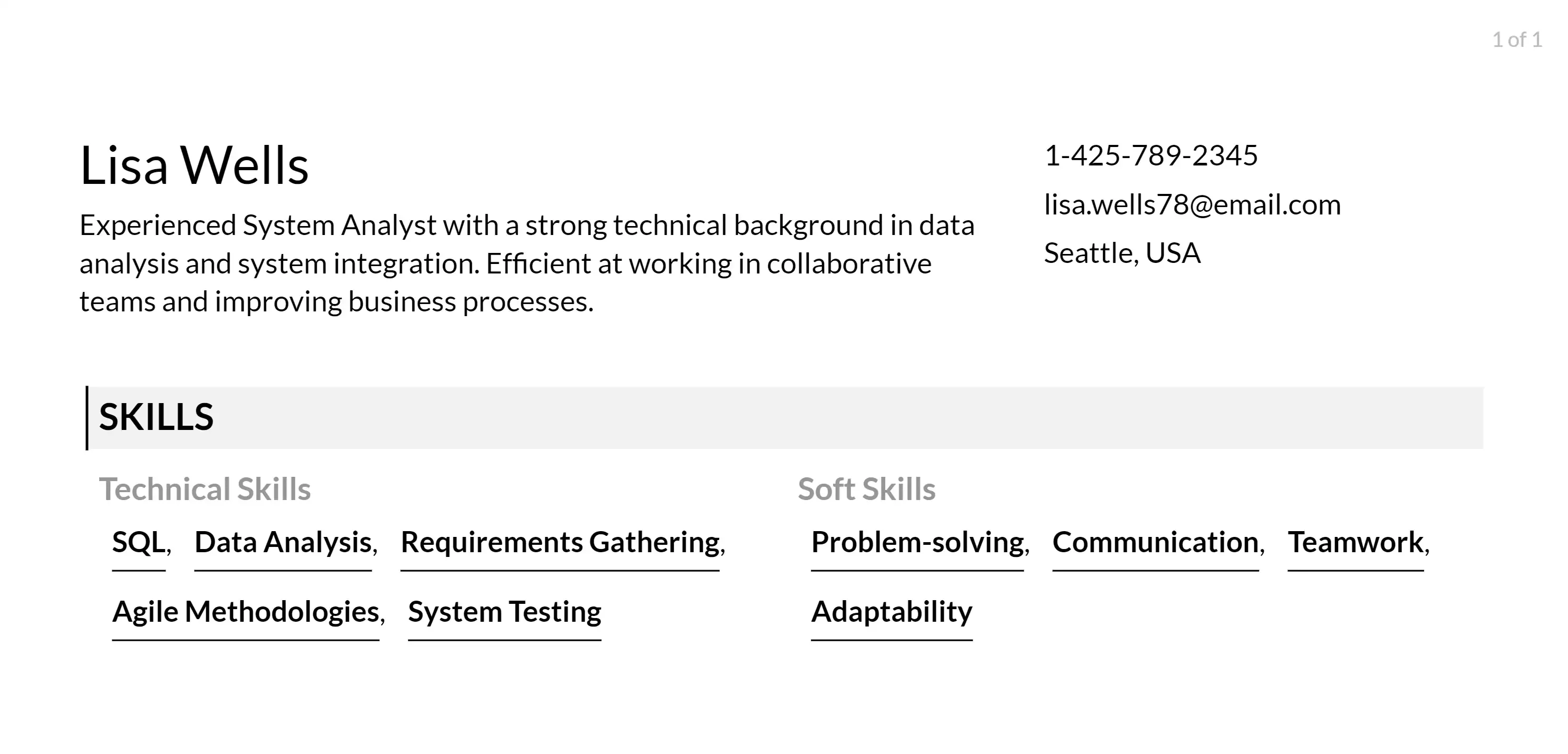 system analyst skills